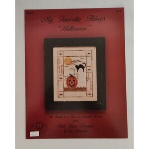 First Love Designs My Favorite Things Halloween Cat, Moon Cross Stitch Pattern